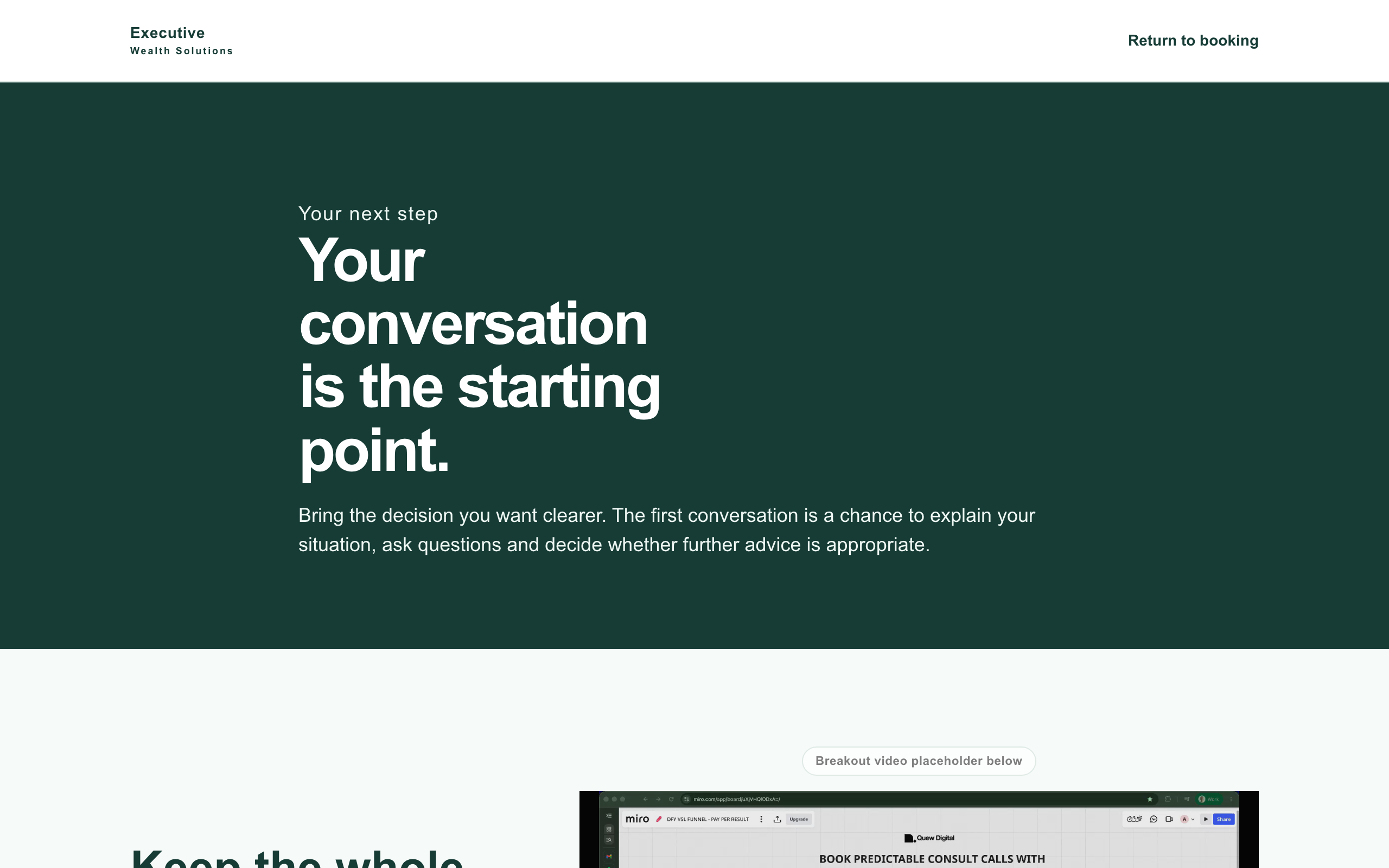 Confirmation page preview