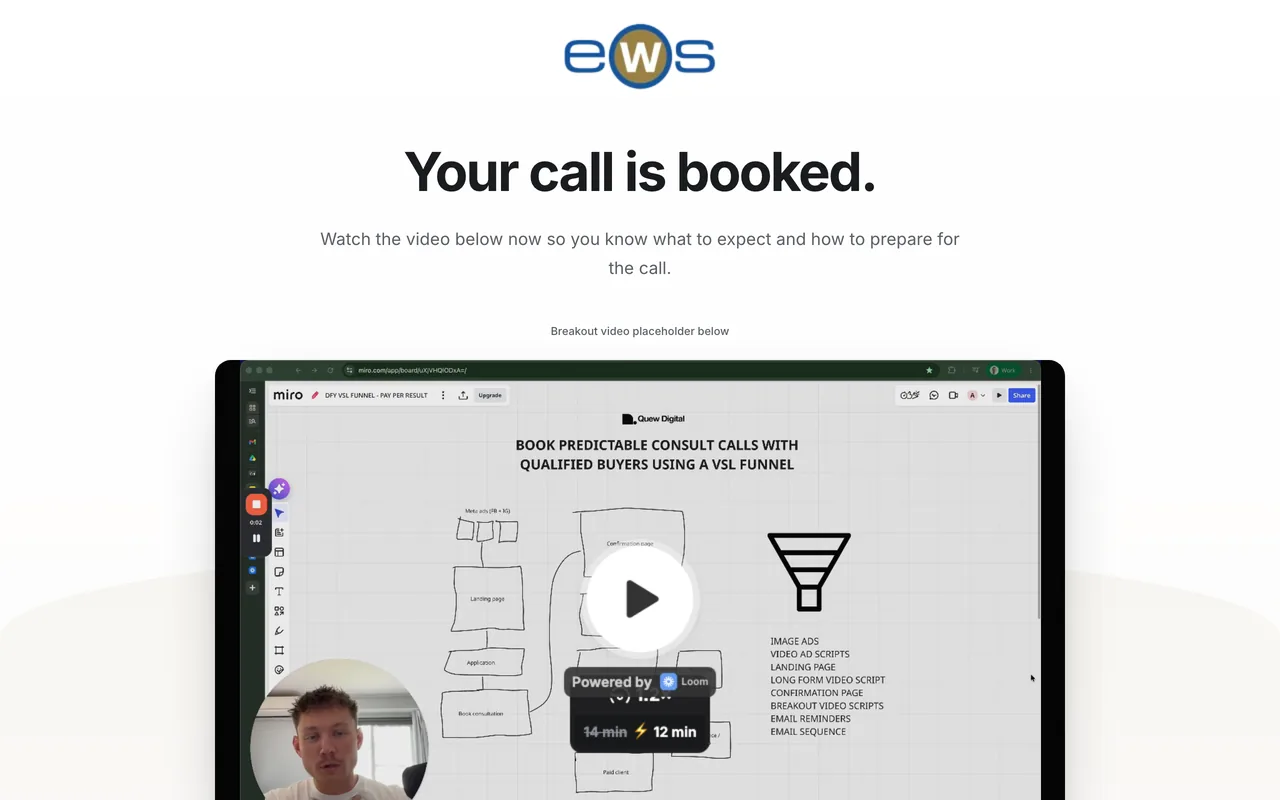 Confirmation page preview